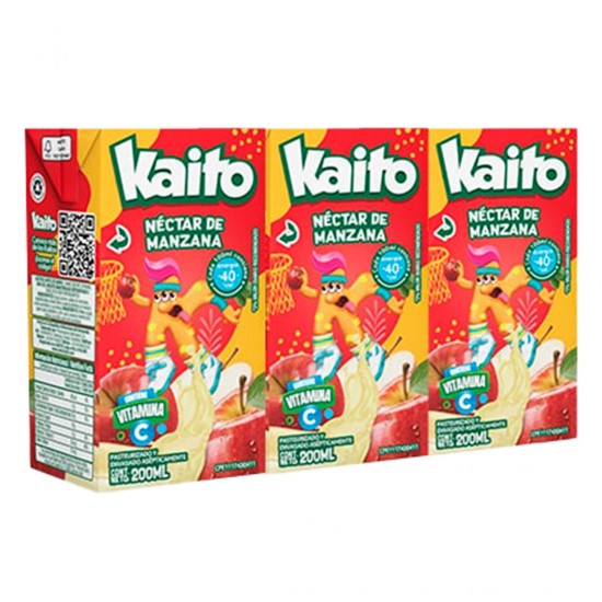 JUGO KAITO 200ML MANZANA TRIPACK