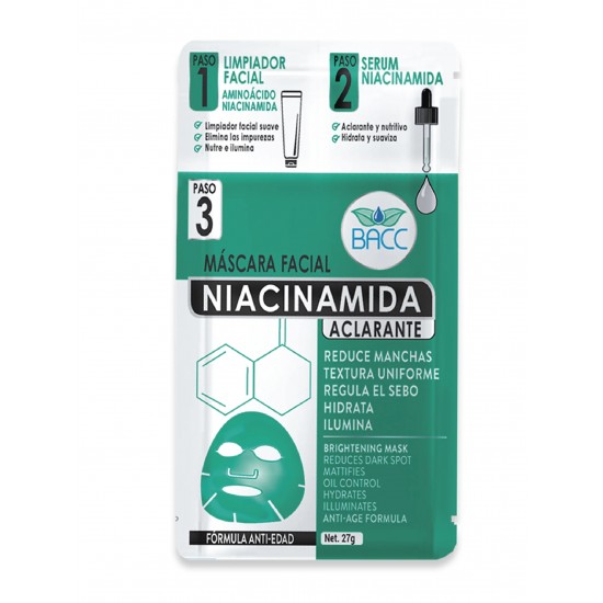 MASCARILLA FACIAL BACC 3 PASOS NIACINAMIDA