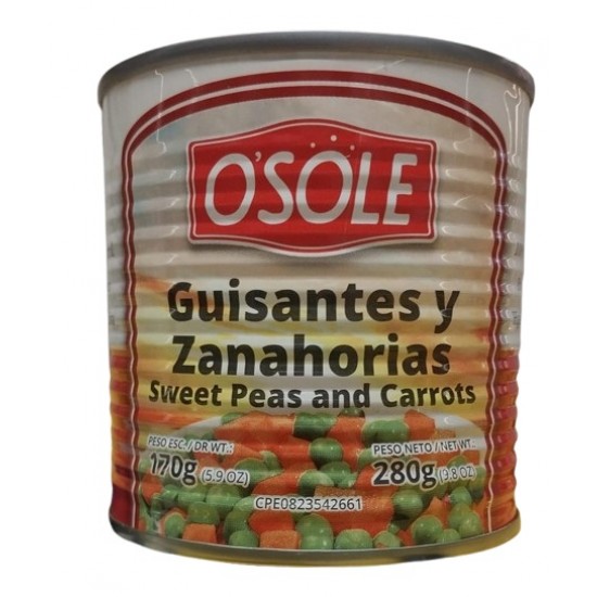 GUISANTES Y ZANAHORIAS OSOLE 280GR LATA