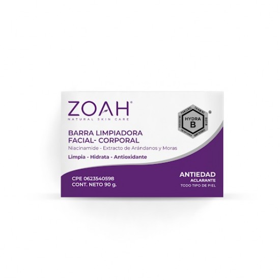 BARRA LIMPIADORA ZOAH 90GR FACIAL/CORPORAL