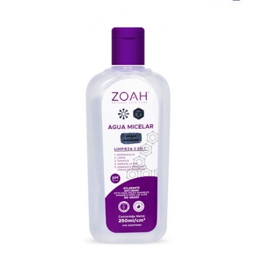 AGUA MICELAR ZOAH 250ML 5 EN 1
