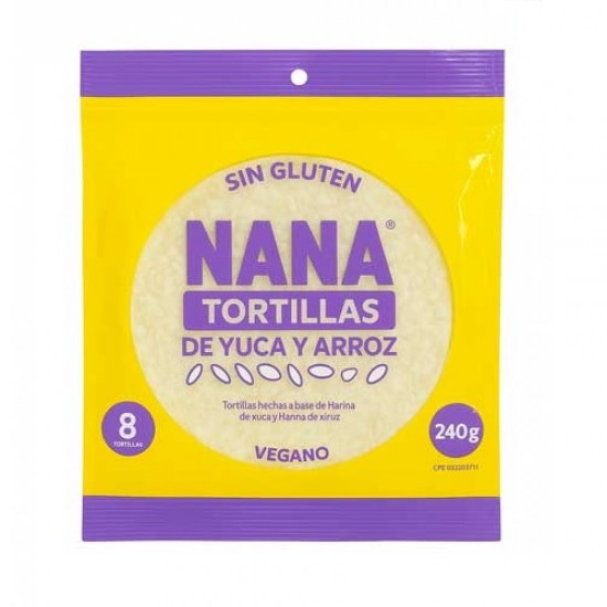 TORTILLAS NANA 8UND YUCA Y ARROZ S/GLUTEN