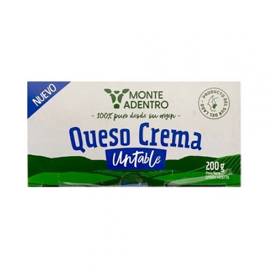 QUESO CREMA MONTE ADENTRO 200GR UNTABLE