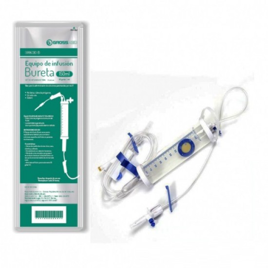 BURETA EQUIPO INFUS GROSSMED 150ML 60GTS
