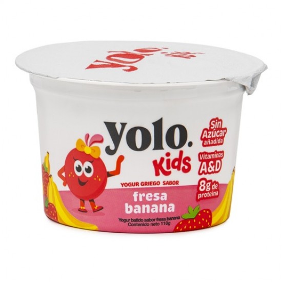 YOGURT GRIEGO YOLO KIDS 110GR FRESA BANANA