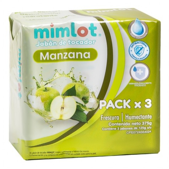 JABON MIMLOT 125GR X3UNI MANZANA