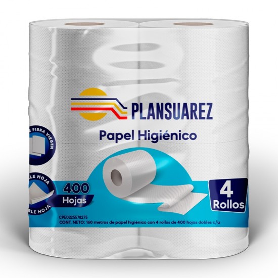 PAPEL HIG PLANSUAREZ 4ROLL 400HOJAS