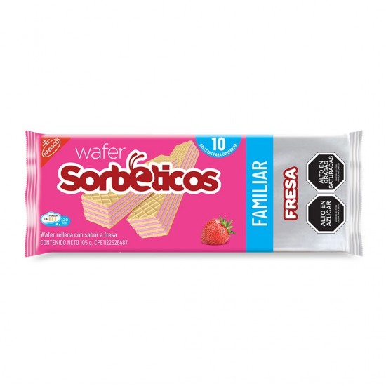 WAFER SORBETICOS 105GR FRESA FAMILIAR