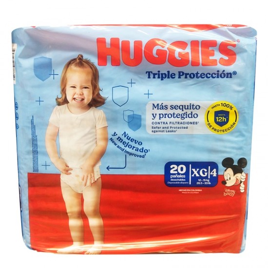 PANALES HUGGIES XG 20UND TRIPLE PROTEC