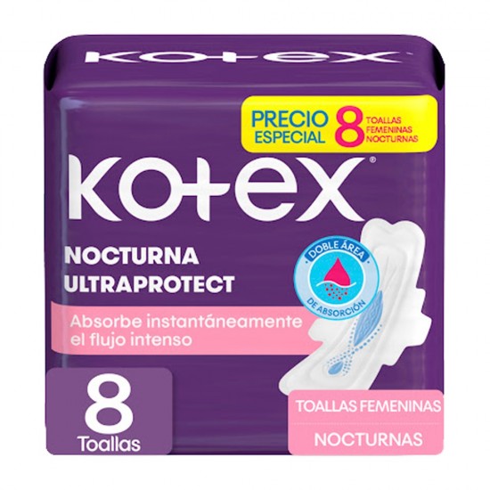 TOALLA SANIT KOTEX 8UND TELA NOCHE ALAS