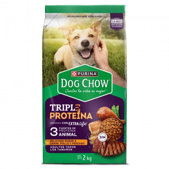 ALIMENTO P/PERRO DOG CHOW 2KG TRIPLE PROTEINA ADULT