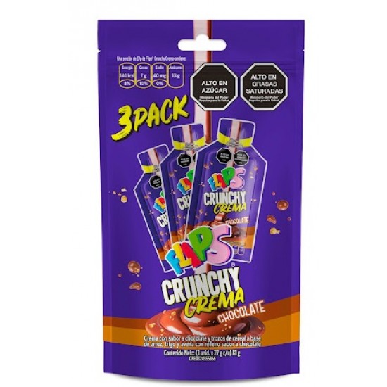 CREMA FLIPS CRUNCHY 27GR 3 PACK CHOCOLATE