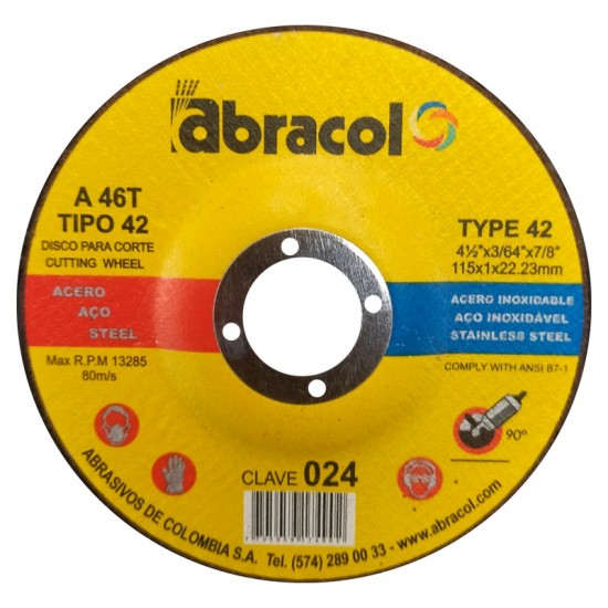 DISCO DEWALT CORTE METAL 42 A-46 7x1/16x7/8 DOBLE PROPOSITO