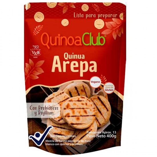 QUINOA AREPA QUINOA CLUB 400GR CON PROBIOTICOS LIBRE DE GLUTEN