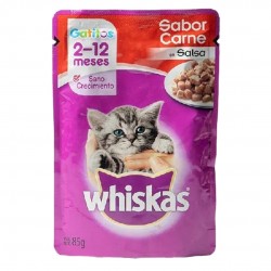 Comida Humeda Whiskas 85gr Carne Gatitos