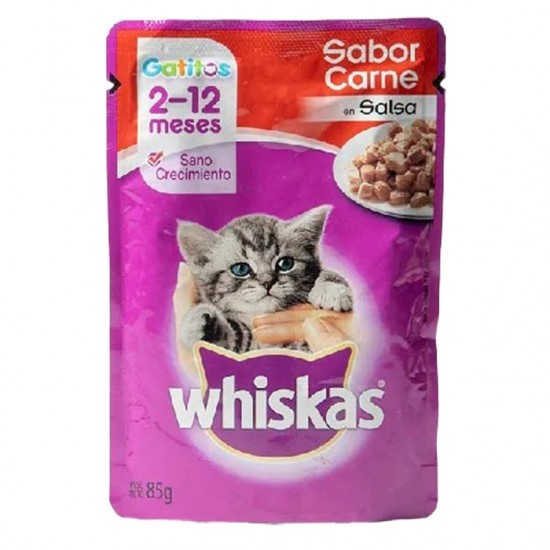 COMIDA HUMEDA WHISKAS 85GR CARNE GATITOS