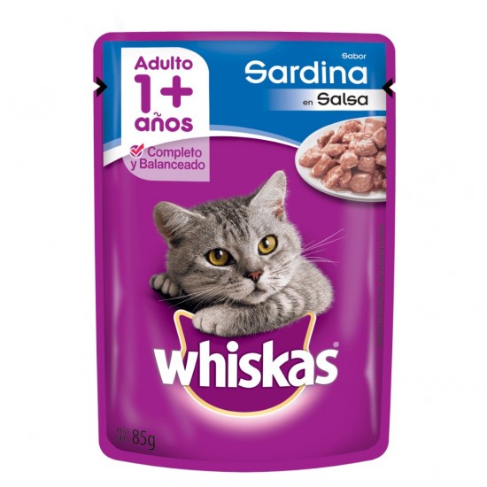 COMIDA HUMEDA WHISKAS 85GR SARDINA ADULTO