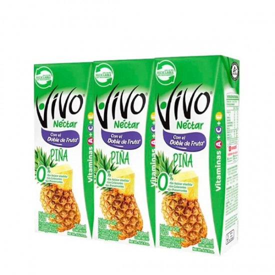 NECTAR VIVO 190ML PINA TRIPACK SIN AZUCAR