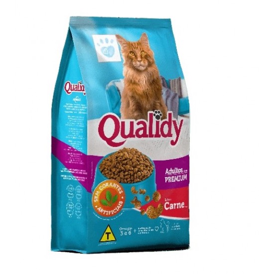 ALIMENTO P/GATO QUALIDY 1KG CARNE ADULTO