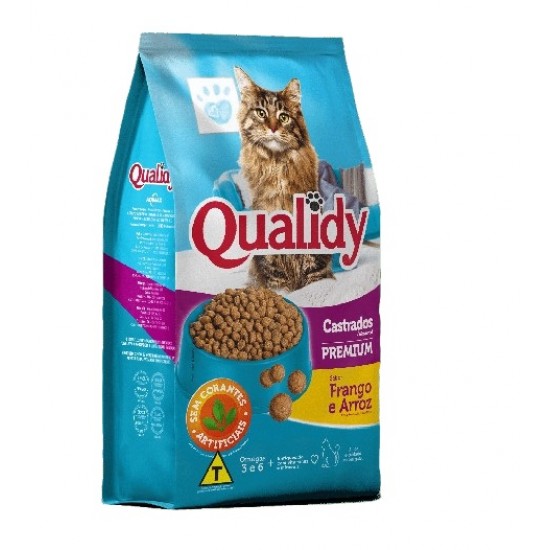 ALIMENTO P/GATO QUALIDY 1KG POLLO/ARROZ CASTRADOS