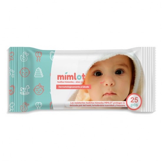TOALLAS HUMEDAS MIMLOT 25UNDS ALOE VERA