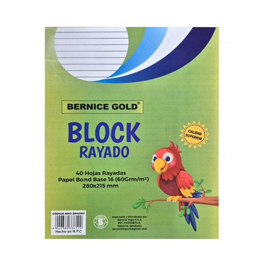 BLOCK RAYADO BERNICE 40H